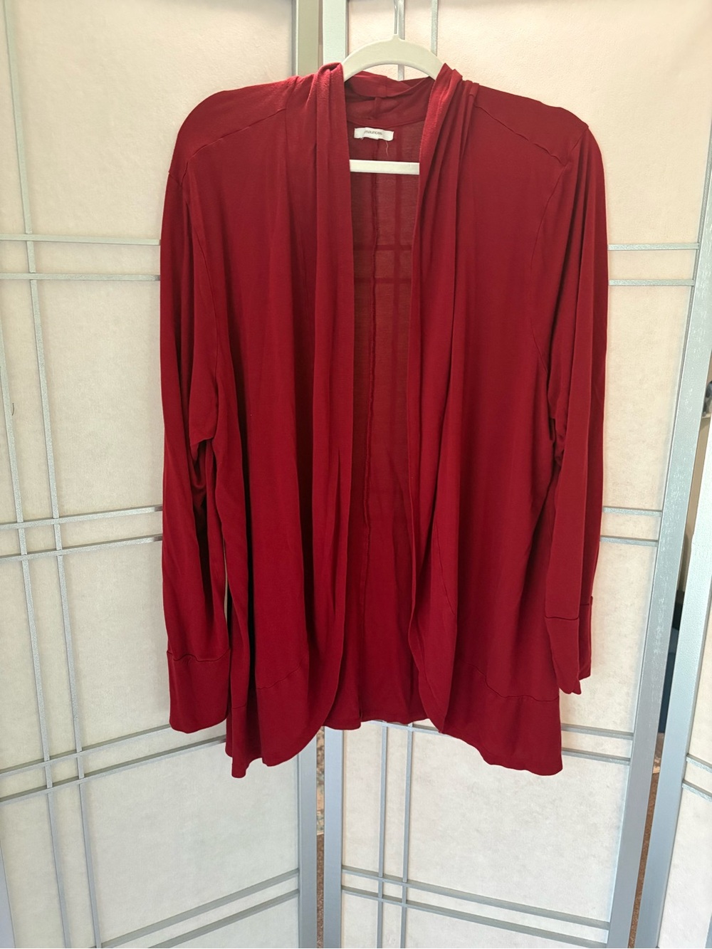 Maurices Deep Red Open-Front Cardigan